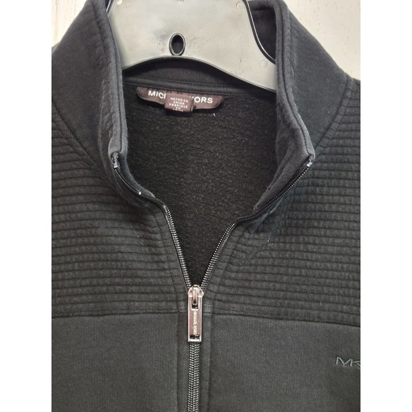 Michael Kors Sweater Men Large Black Full Zip Casual Classic Normcore Dadcore - Picture 3 of 11